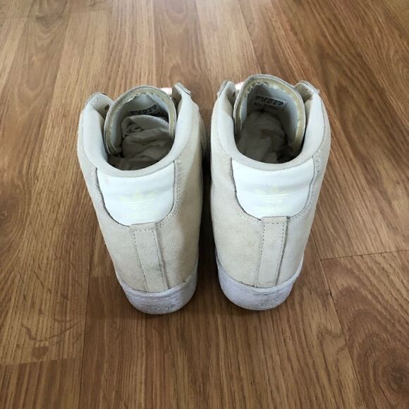 ADIDAS 80's SUPERSTAR METAL TOE S79384  LEATHER WEDGE SNEAKER IVORY - Picture 5 of 13